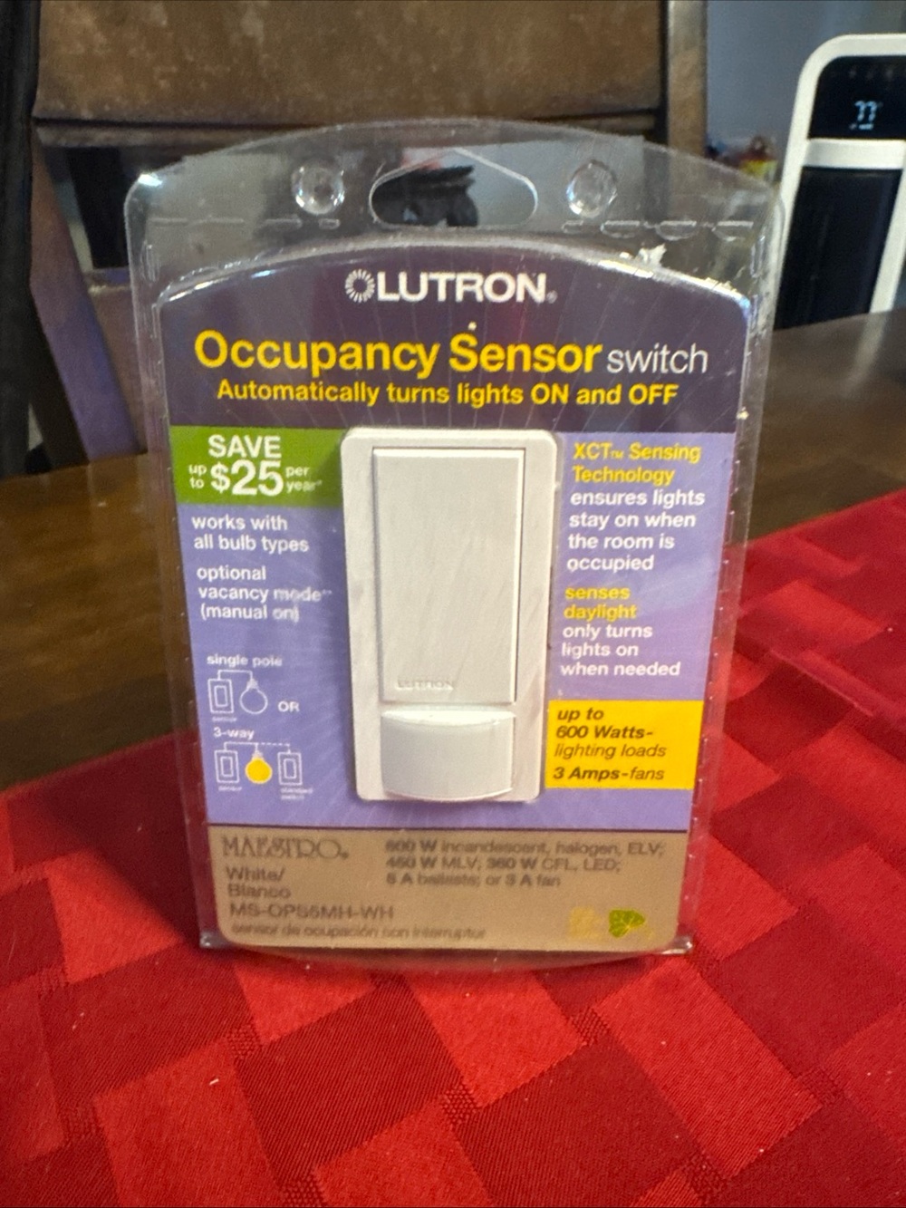 Lutron Occupancy Sensor Switch - White